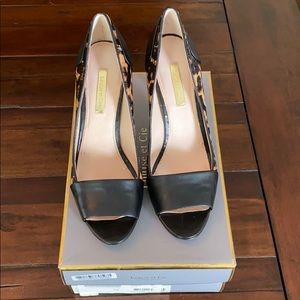 Louise et Cie Jamesia Leather Cow Hair Heels